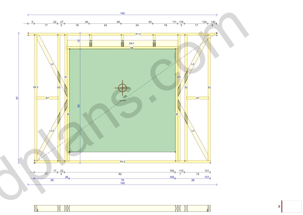 Garaje compacto con estructura de madera - DP2023S469 