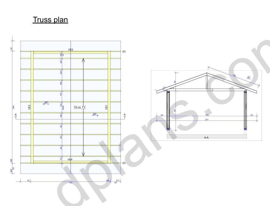 20' 4" x 14' 5" Garage Plans | Medium Sized Garage