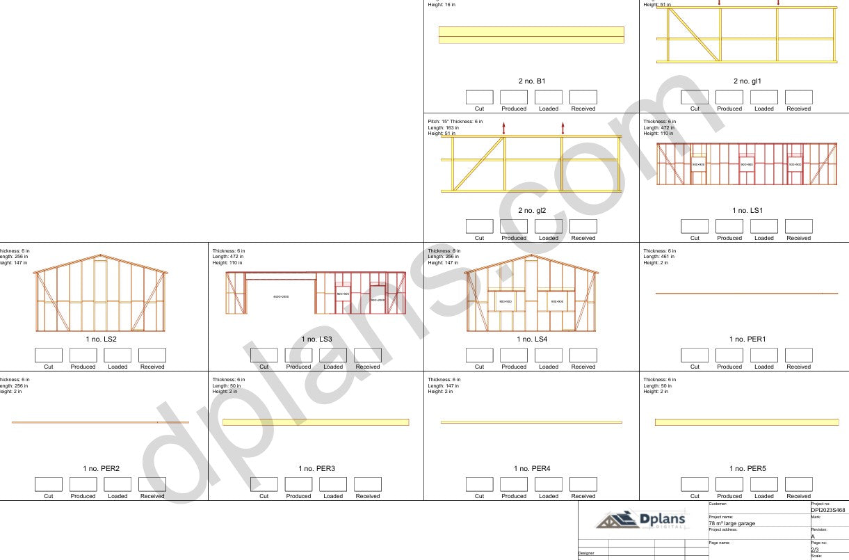 Garaje grande con estructura de madera - DP2023S468 