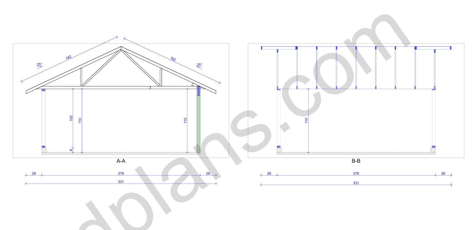 Timber-Frame Garage 49m² (527 sq ft) - DP2024S520