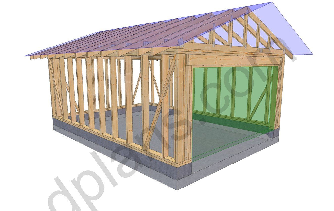 20' 4" x 14' 5" Garage Plans | Medium Sized Garage