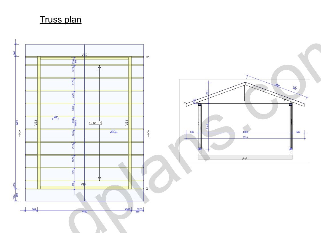 20' 4" x 14' 5" Garage Plans | Medium Sized Garage
