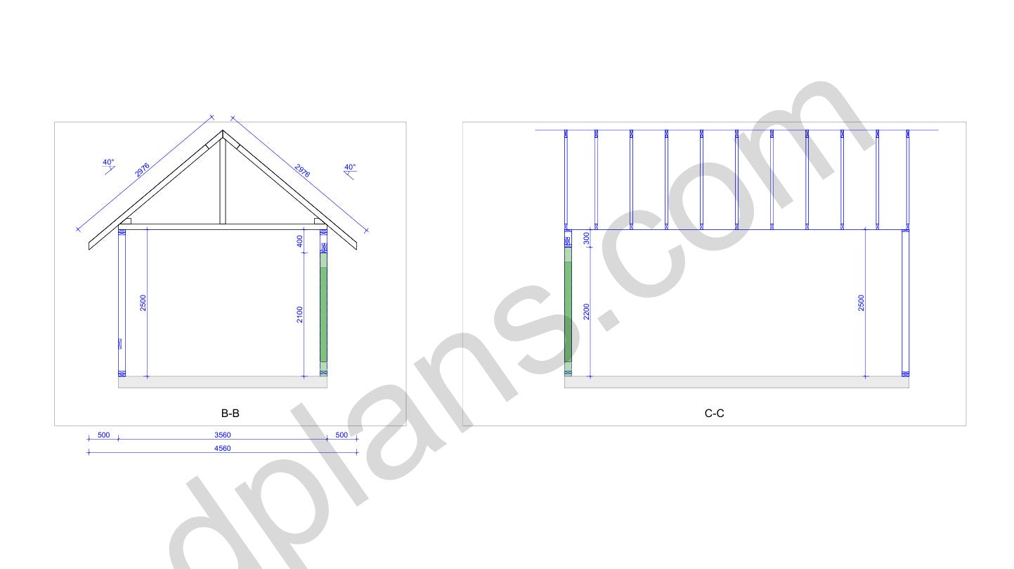 Garaje compacto con estructura de madera - DP2023S469 