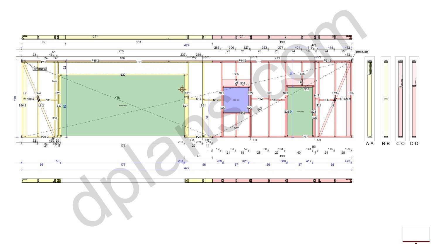 Garaje grande con estructura de madera - DP2023S468 