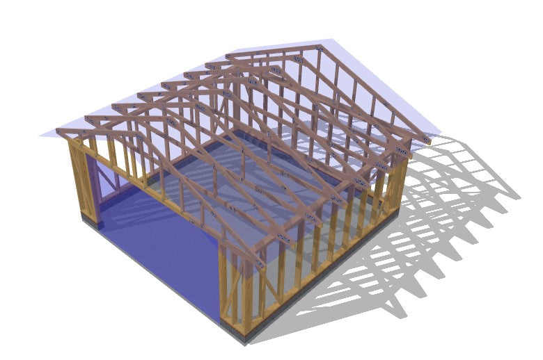 Timber-Frame Garage with Roof Trusses - DP2025P015