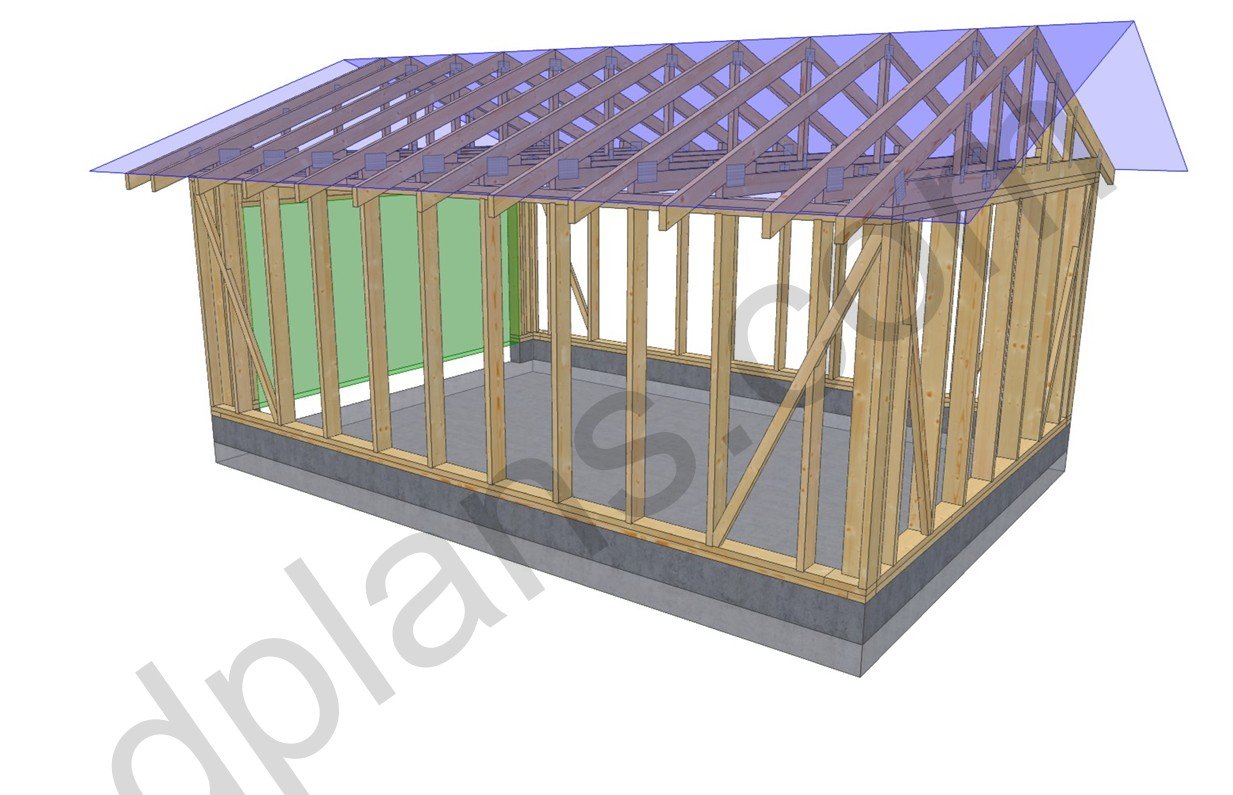 20' 4" x 14' 5" Garage Plans | Medium Sized Garage