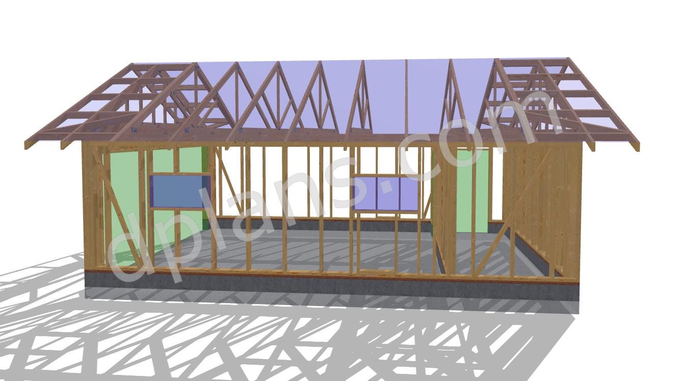 26' x 20' Garage Storage Room Plans | DIY Timber Frame Design