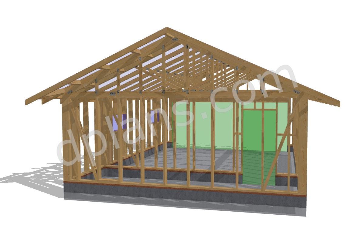 26' x 20' Garage Storage Room Plans | DIY Timber Frame Design