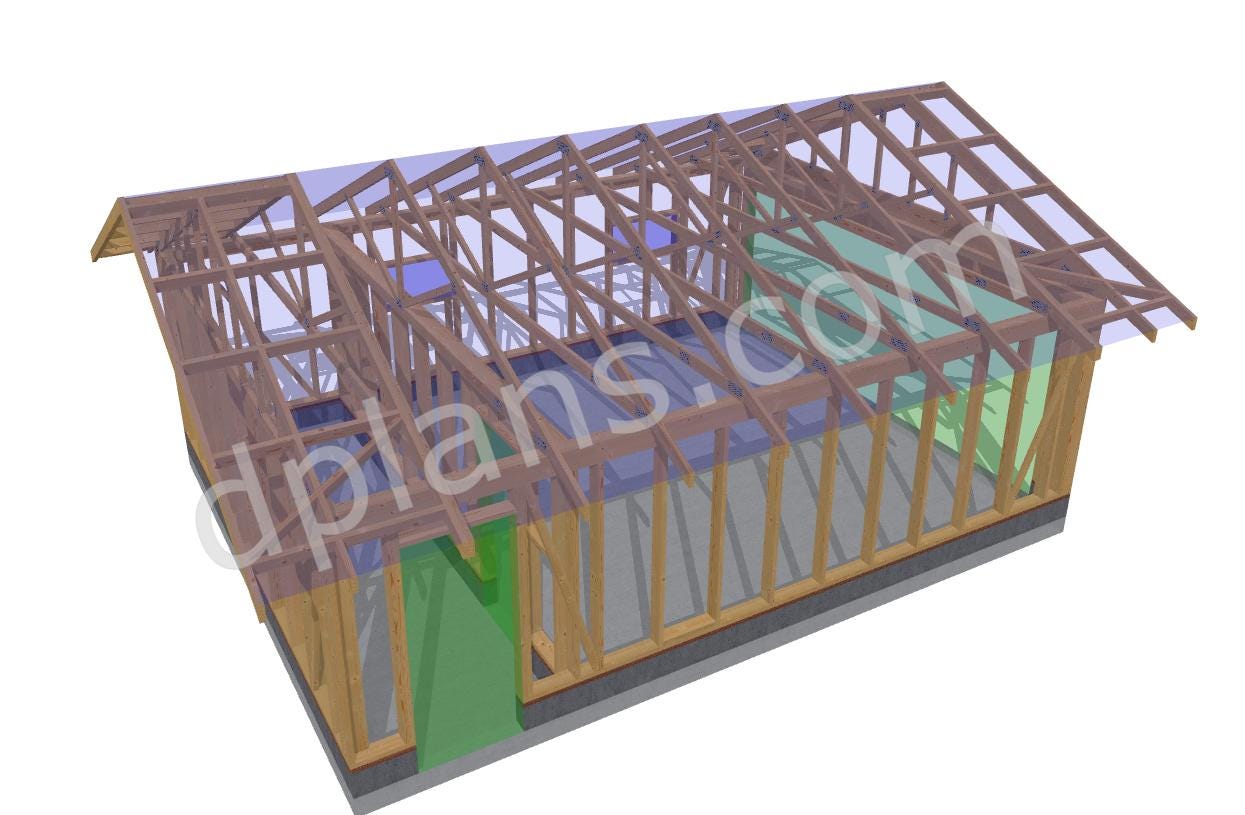 26' x 20' Garage Storage Room Plans | DIY Timber Frame Design