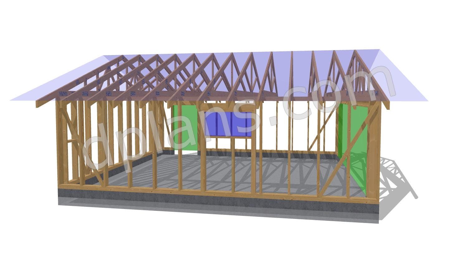 22' x 24'  Timber-Frame Garage Plans | Reliable Timber Frame Design