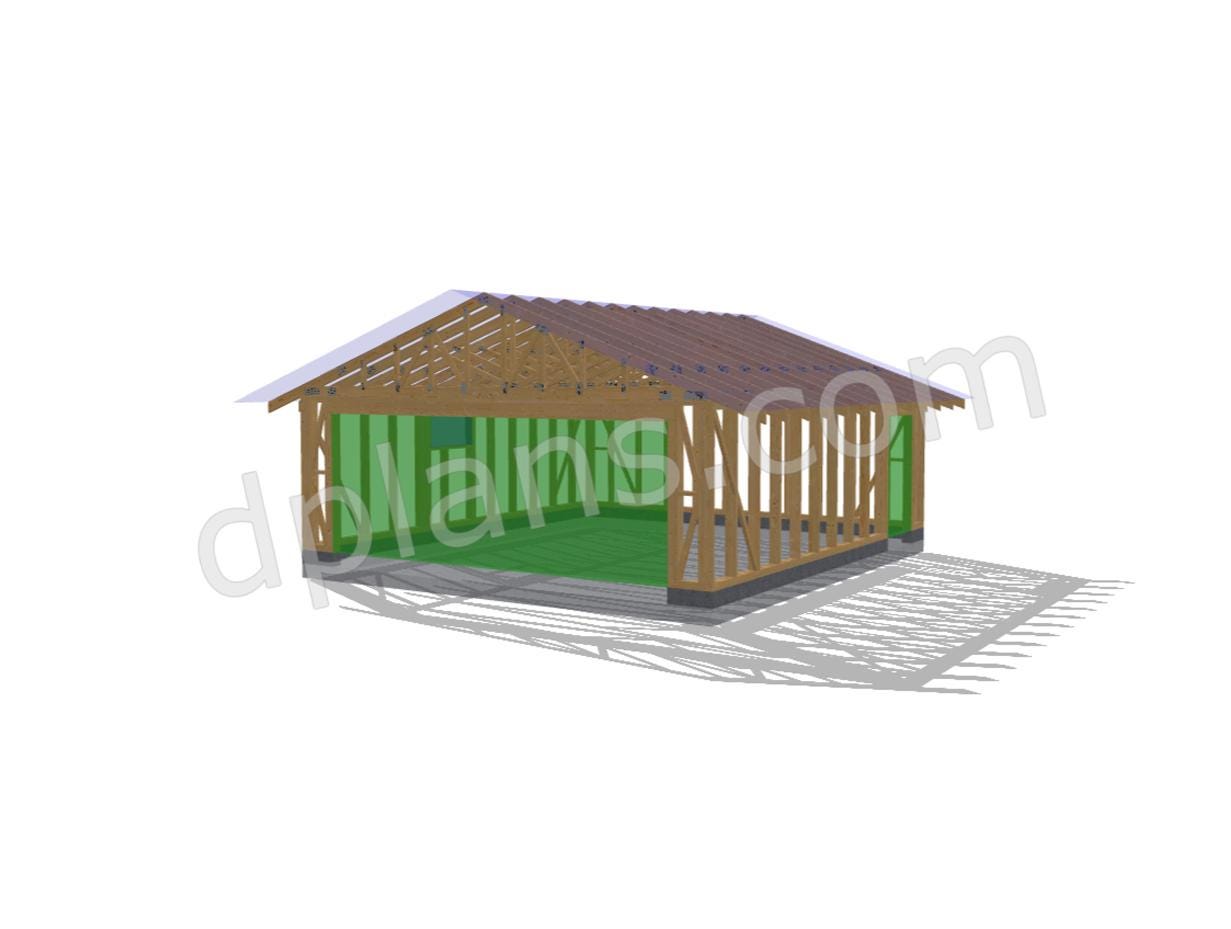 22' x 24'  Timber-Frame Garage Plans | Reliable Timber Frame Design