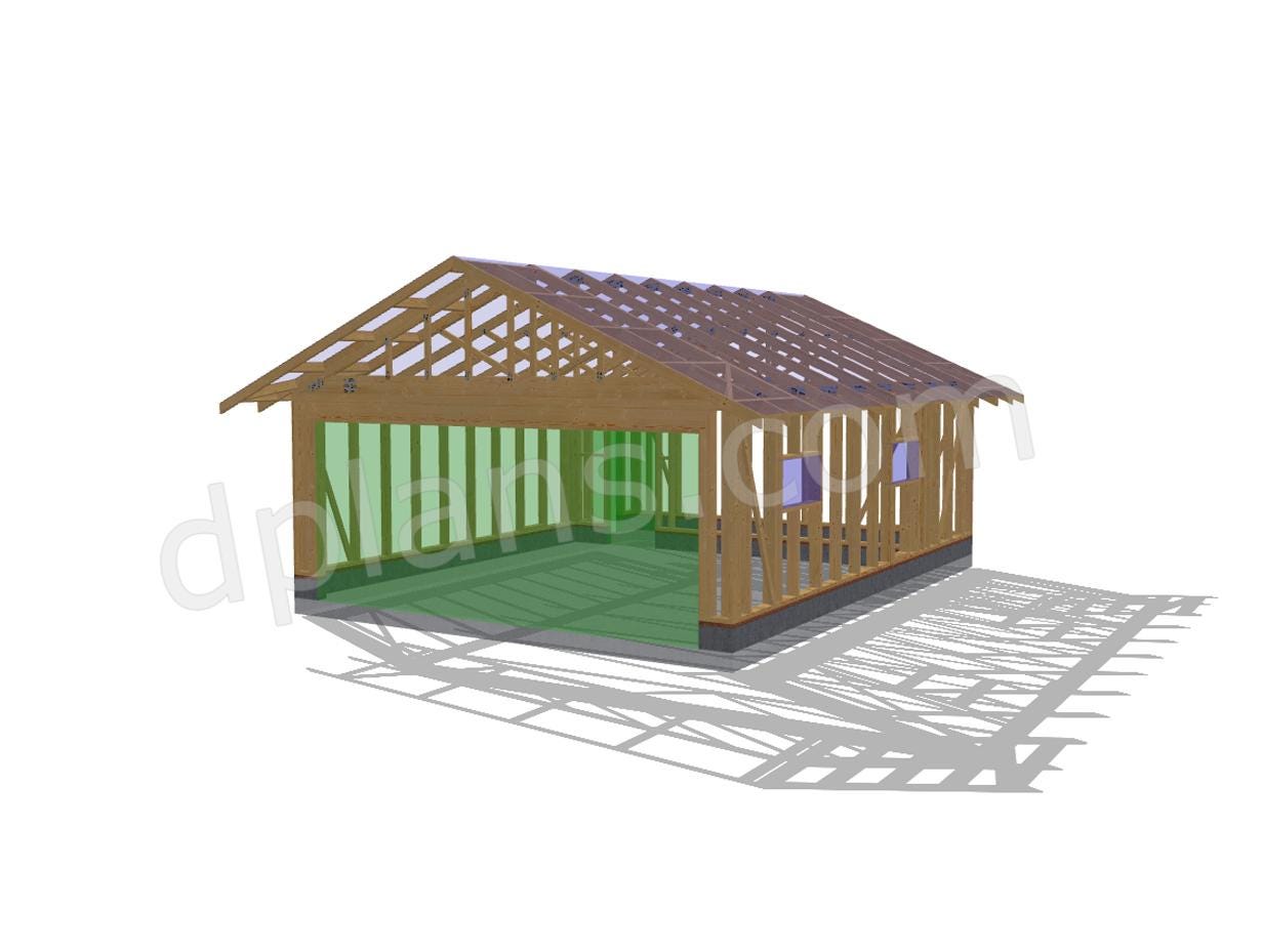 26' x 20' Garage Storage Room Plans | DIY Timber Frame Design