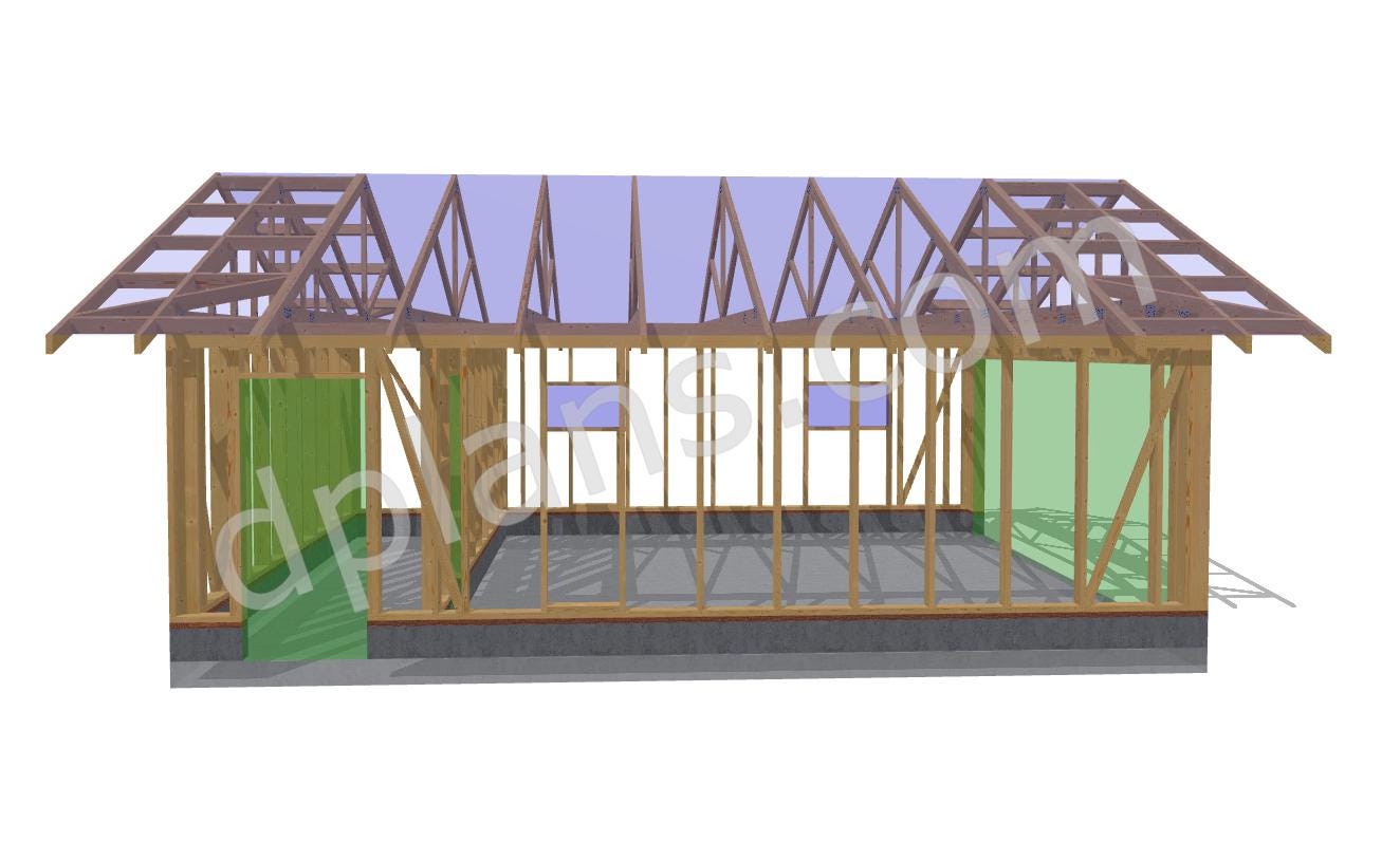 26' x 20' Garage Storage Room Plans | DIY Timber Frame Design
