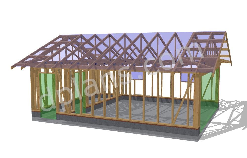 26' x 20' Garage Storage Room Plans | DIY Timber Frame Design