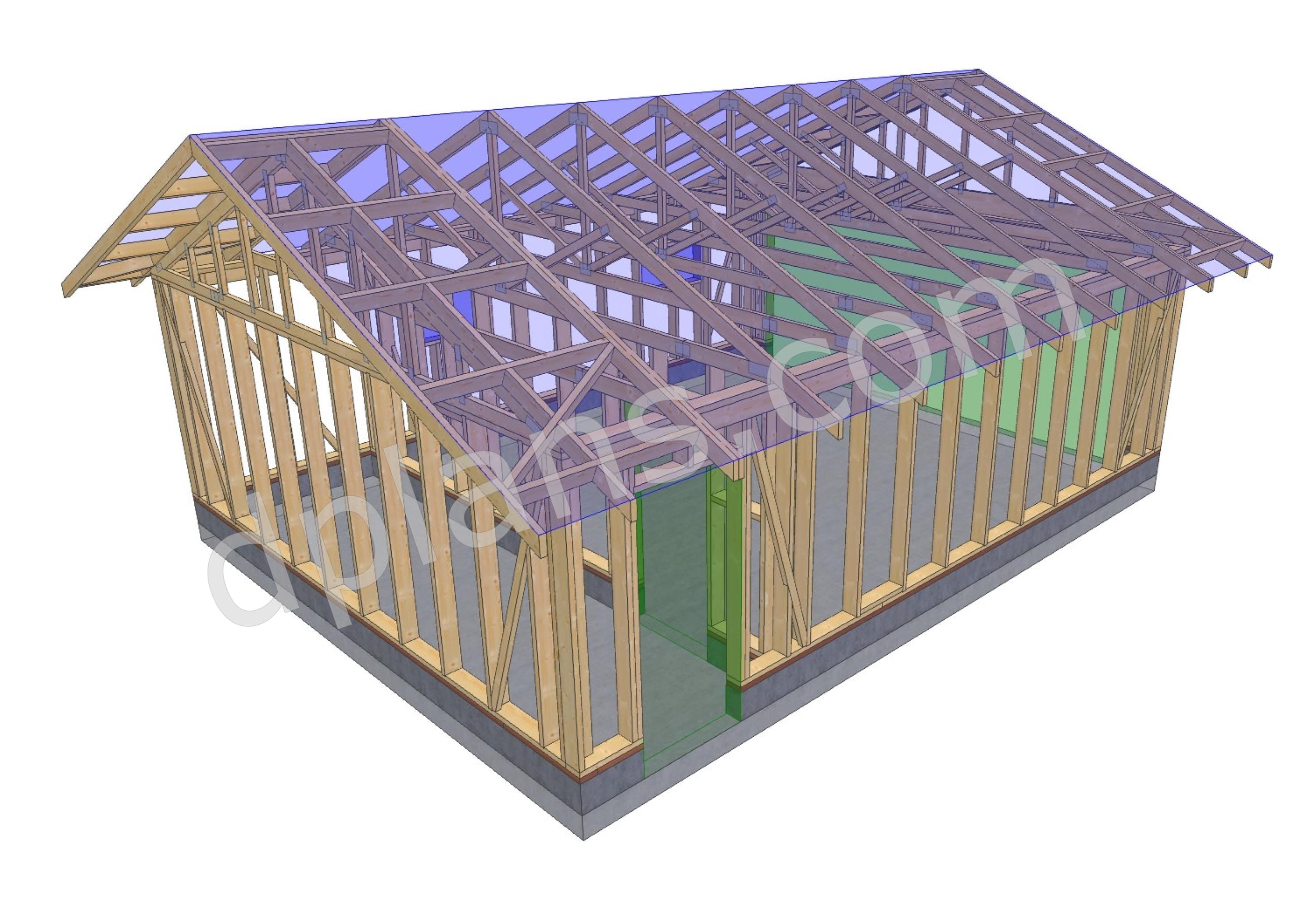 26' x 20' Garage Storage Room Plans | DIY Timber Frame Design