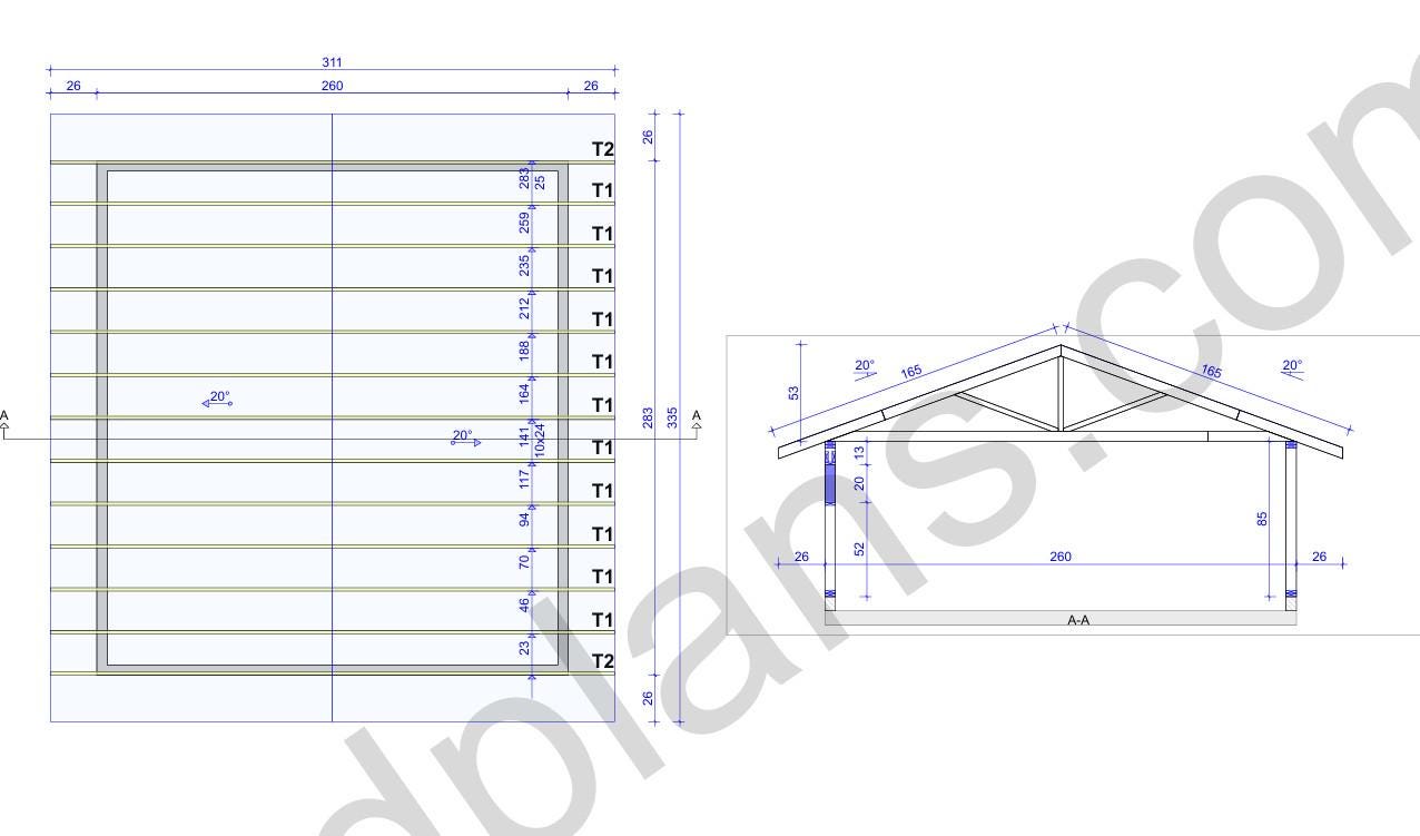22' x 24'  Timber-Frame Garage Plans | Reliable Timber Frame Design