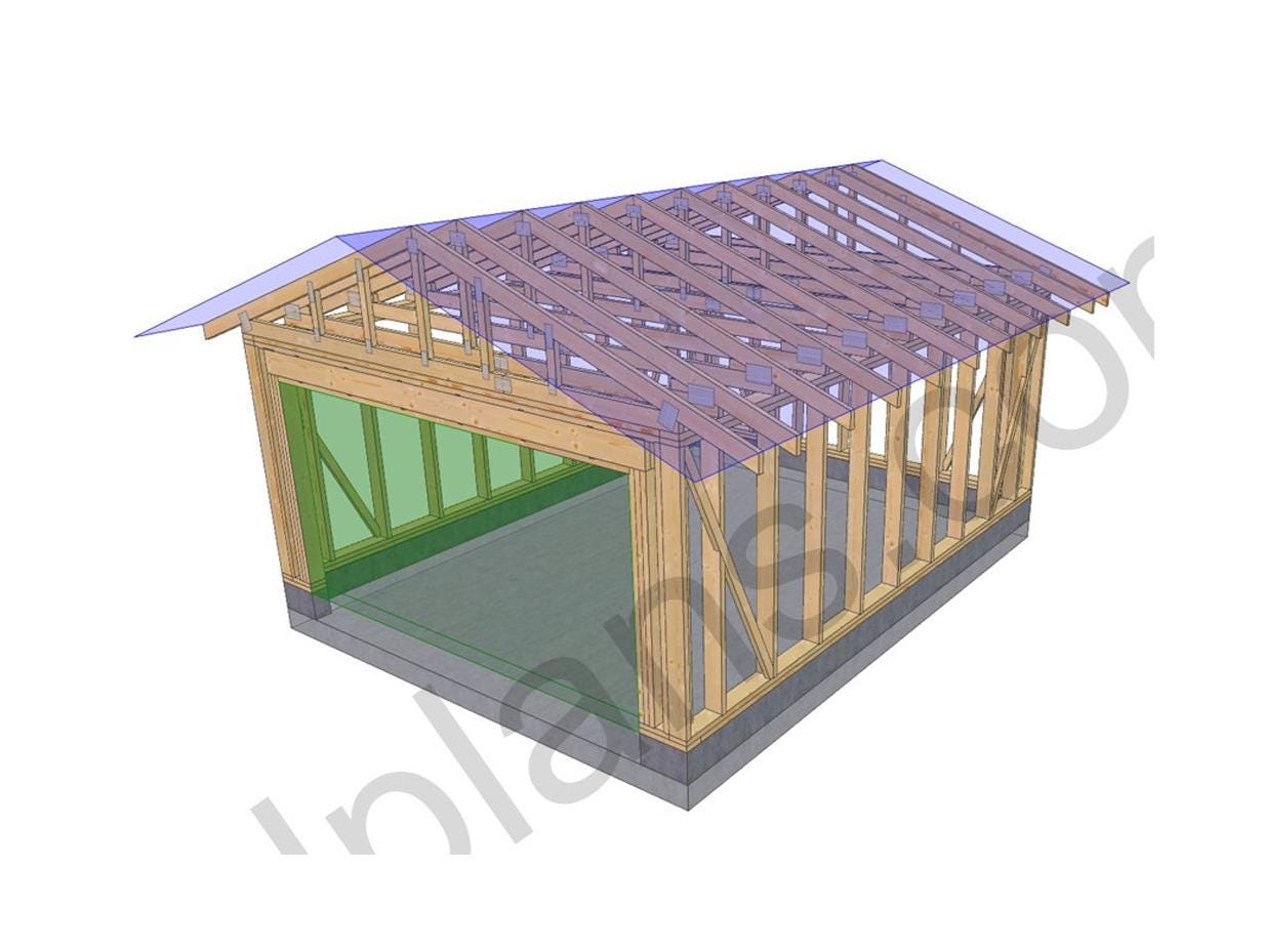 18' 4" x 14' 5" Garage Plans | Compact Car Garage