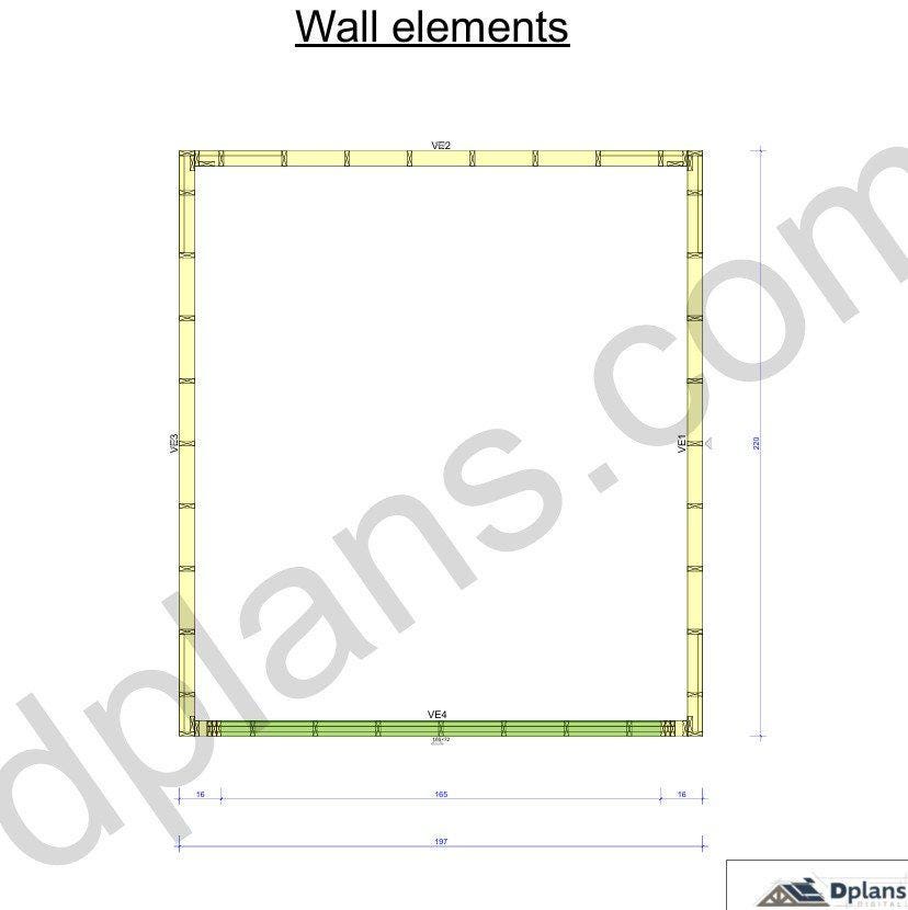 18' 4" x 16' 5" Garage Plans | Single Car Storage Building Design