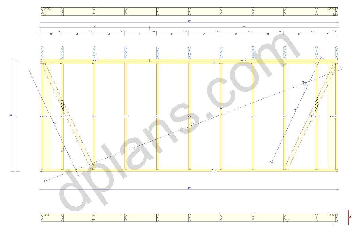 18' 4" x 18' 4" Garage Plans | Square Bay Workshop Blueprint