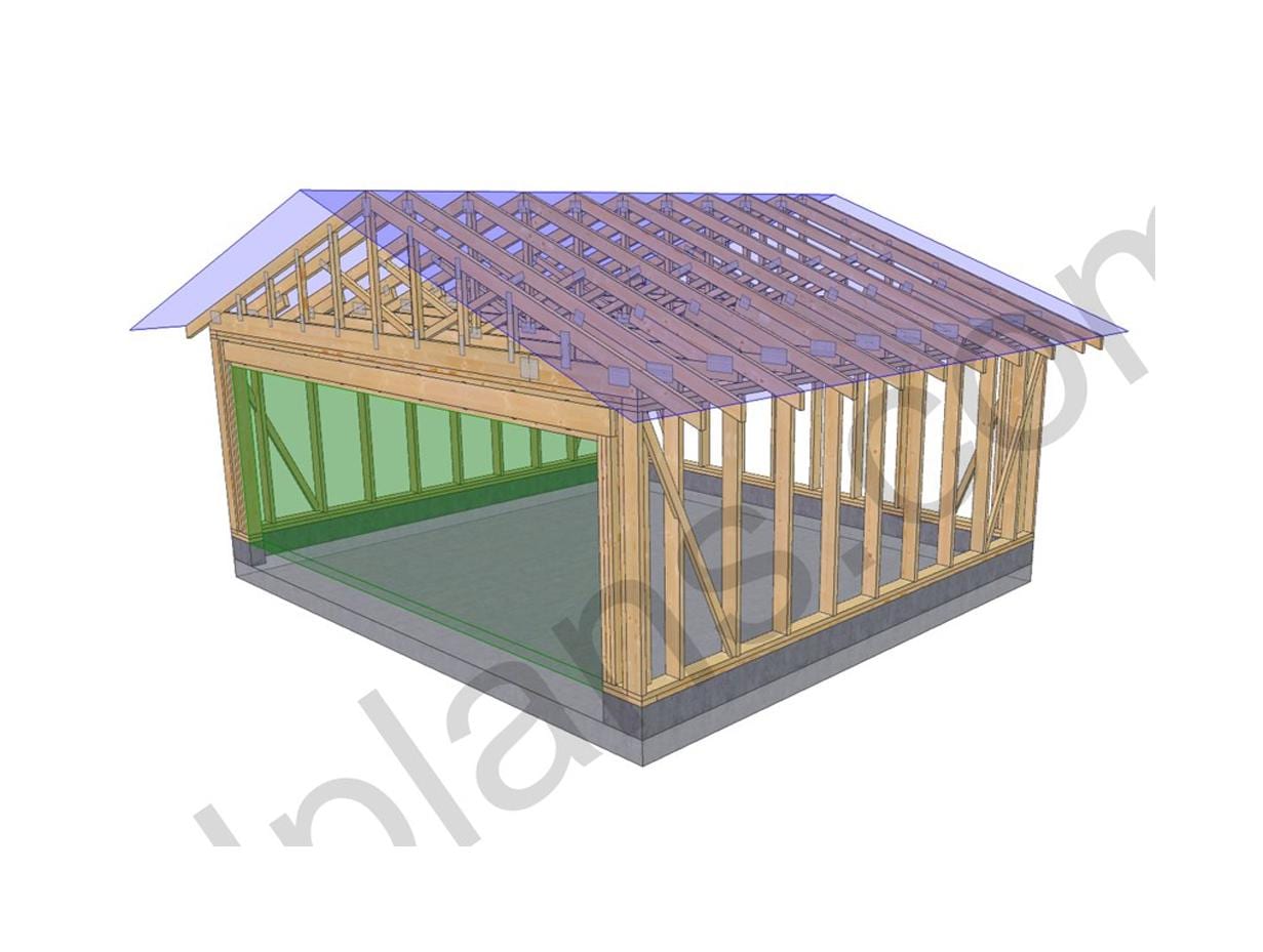 18' 4" x 20' 4" Garage Plans | Standard Parking Bay Construction