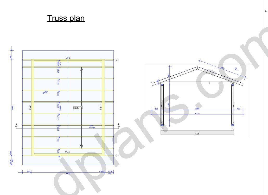 16' 5" x 12' 6" Garage Plans | Narrow Vehicle Bay Layout