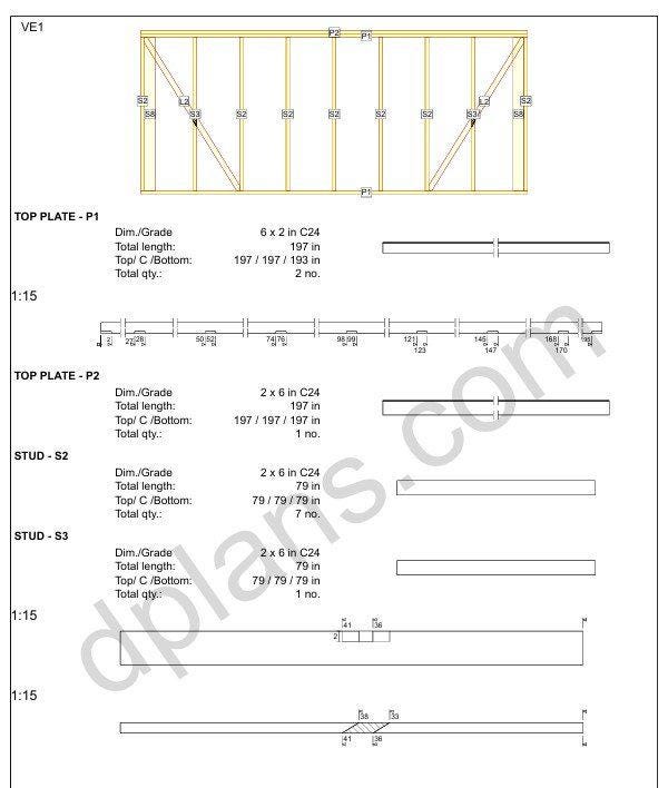 16' 5" x 12' 6" Garage Plans | Narrow Vehicle Bay Layout