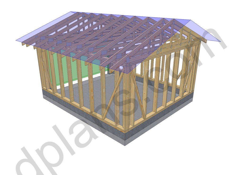 16' 5" x 14' 5" Garage Plans | Compact Auto Storage Solution