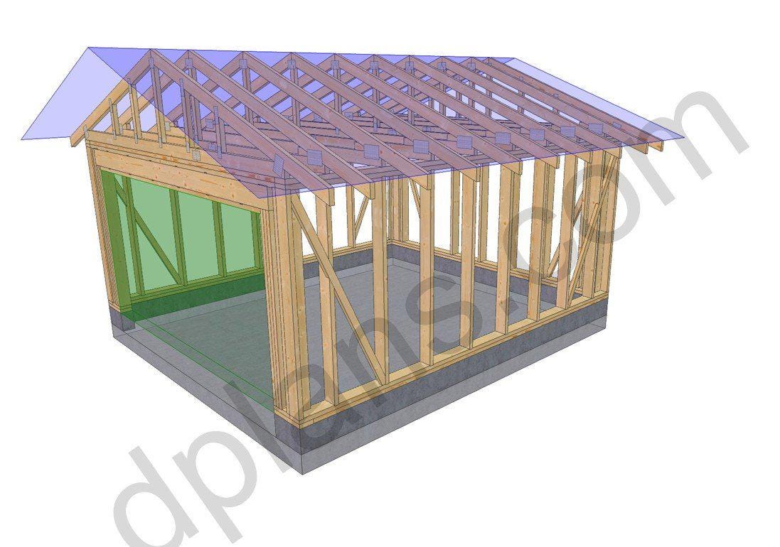 16' 5" x 14' 5" Garage Plans | Compact Auto Storage Solution