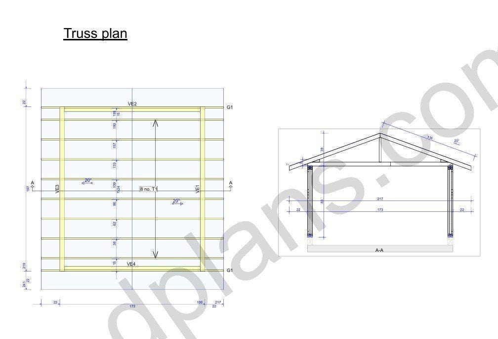 16' 5" x 14' 5" Garage Plans | Compact Auto Storage Solution