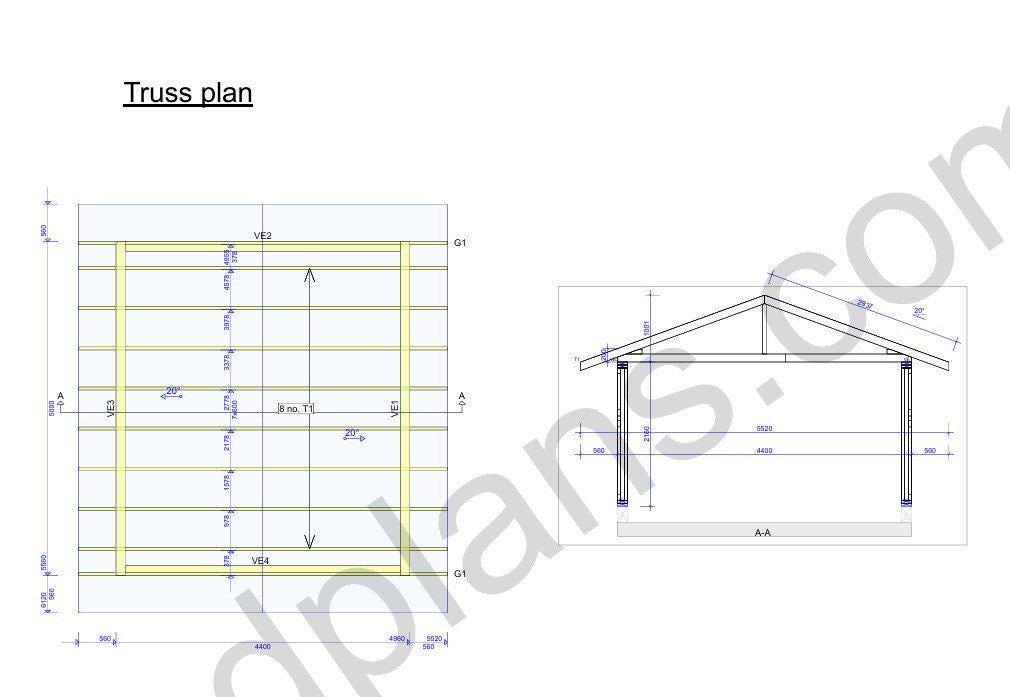 16' 5" x 14' 5" Garage Plans | Compact Auto Storage Solution