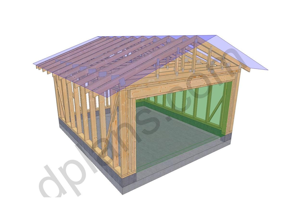 16' 5" x 14' 5" Garage Plans | Compact Auto Storage Solution