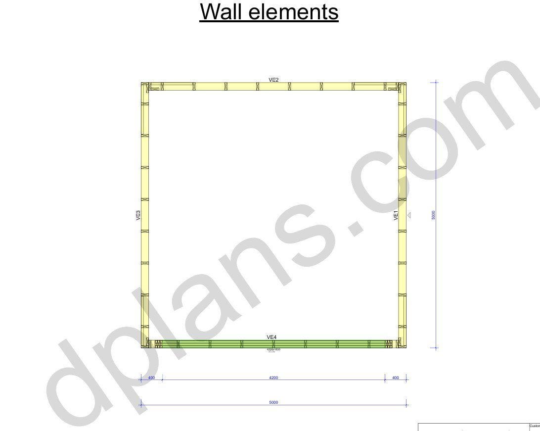 16' 5" x 16' 5" Garage Plans | Square Single Bay Structure