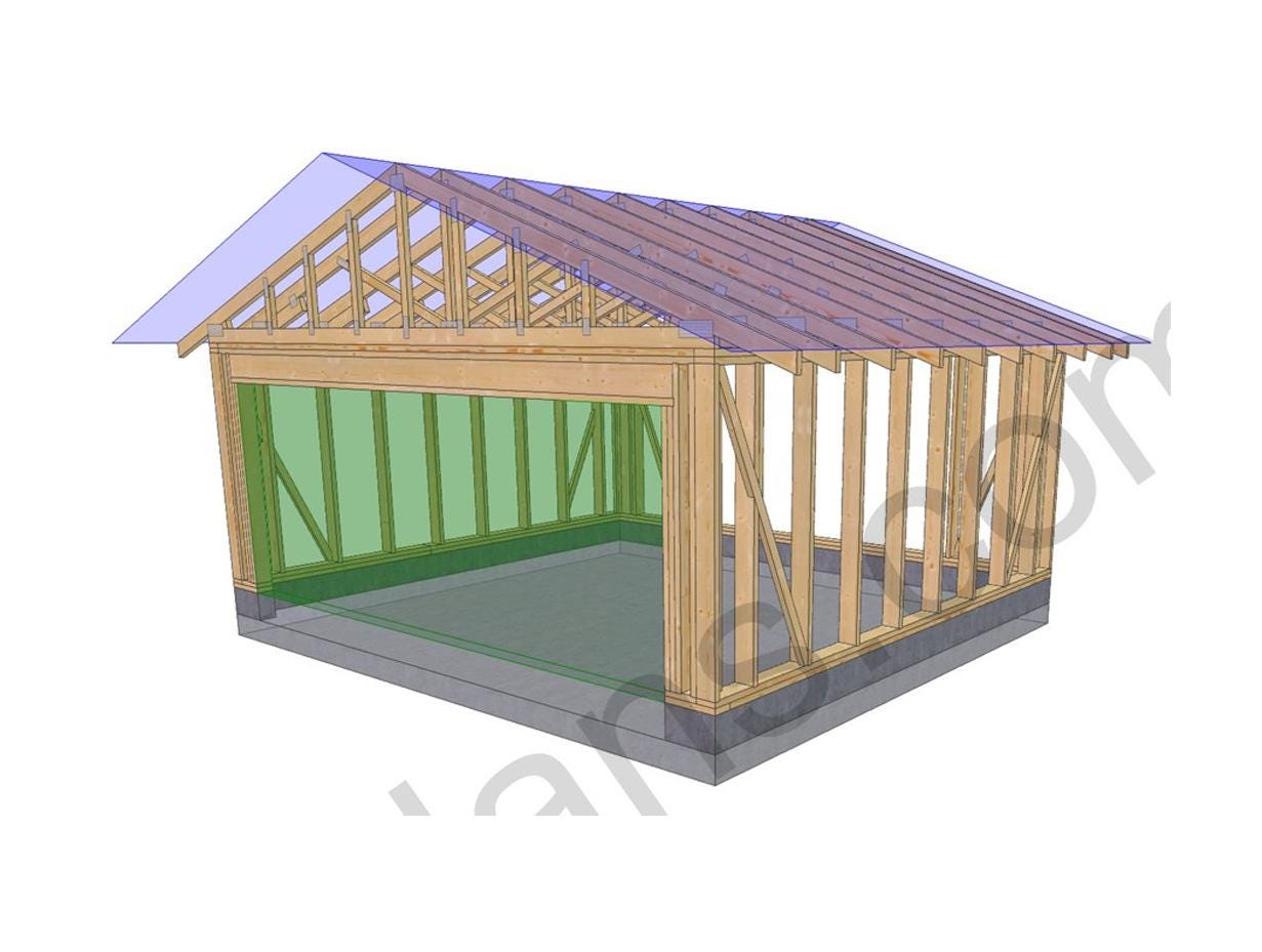 16' 5" x 18' 4" Garage Plans | Efficient Garage Design