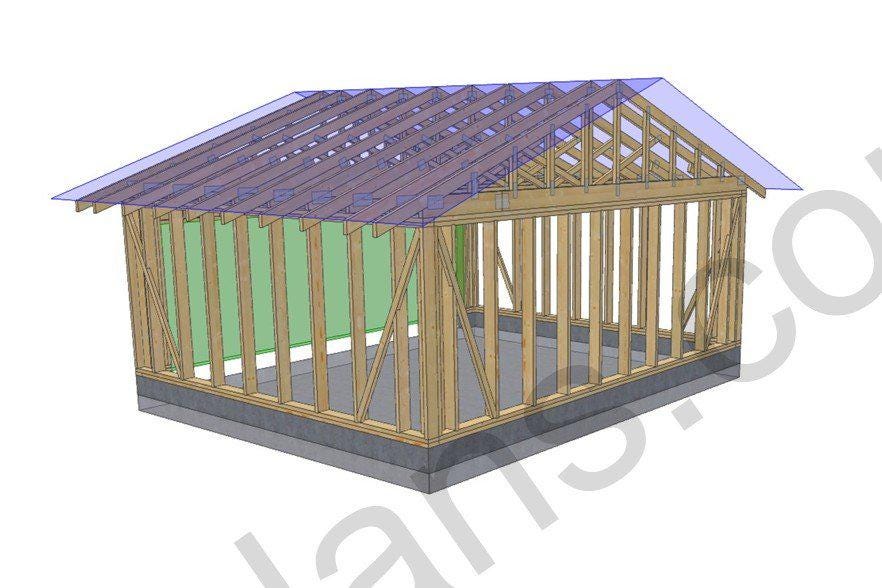 16' 5" x 20' 4" Garage Plans | Extended Garage