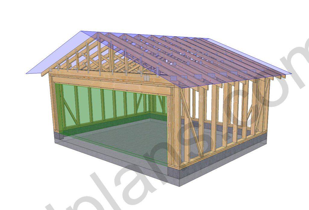 16' 5" x 20' 4" Garage Plans | Extended Garage