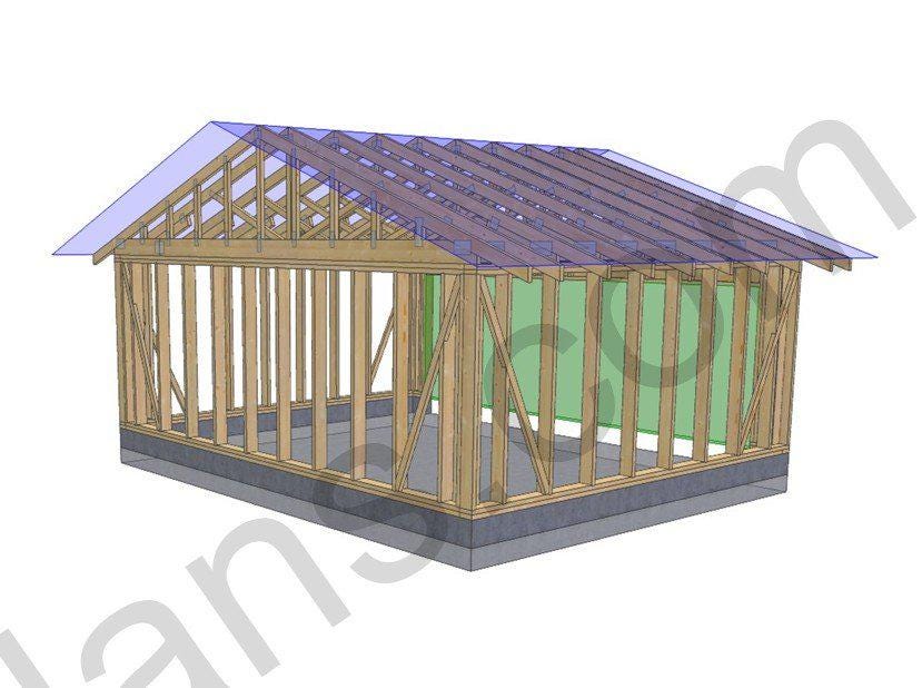 16' 5" x 20' 4" Garage Plans | Extended Garage