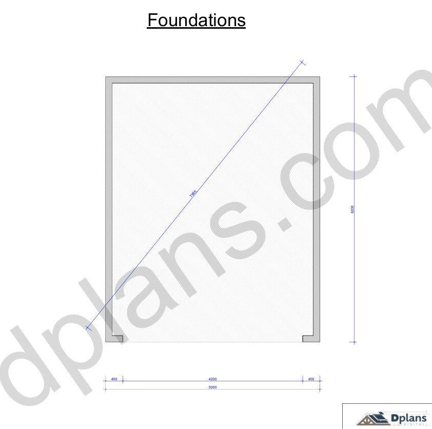 20' 4" x 16' 5" Garage Plans | Deep Bay Carport Blueprint