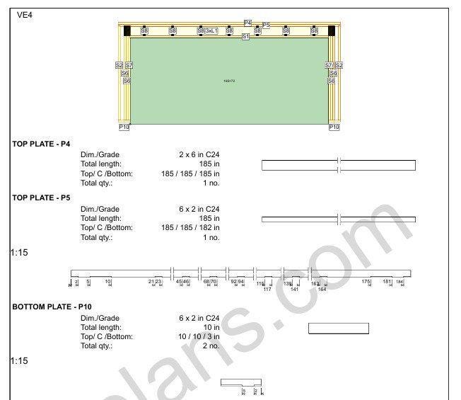 20' 4" x 16' 5" Garage Plans | Deep Bay Carport Blueprint