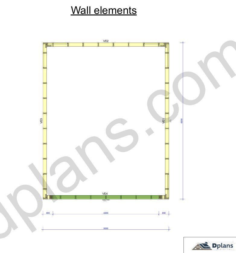 20' 4" x 16' 5" Garage Plans | Deep Bay Carport Blueprint