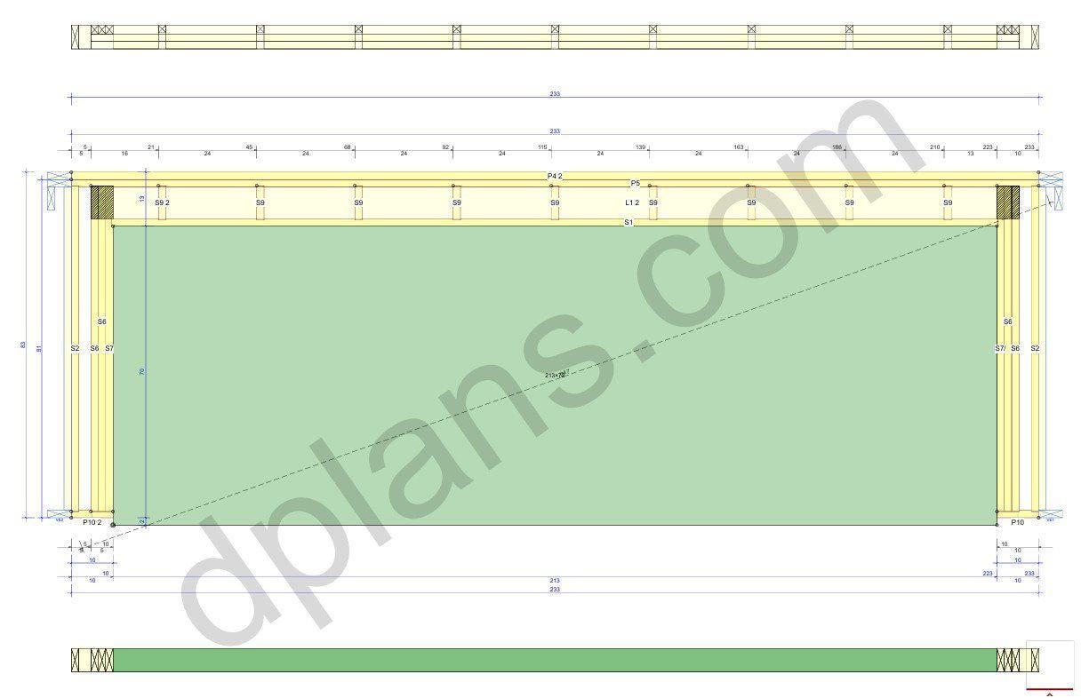 20' 4" x 20' 4" Garage Plans | Square Workshop Blueprint