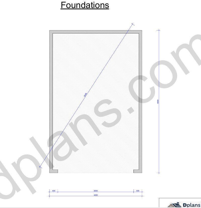 22' 4" x 14' 5" Garage Plans | Long Narrow Storage Building
