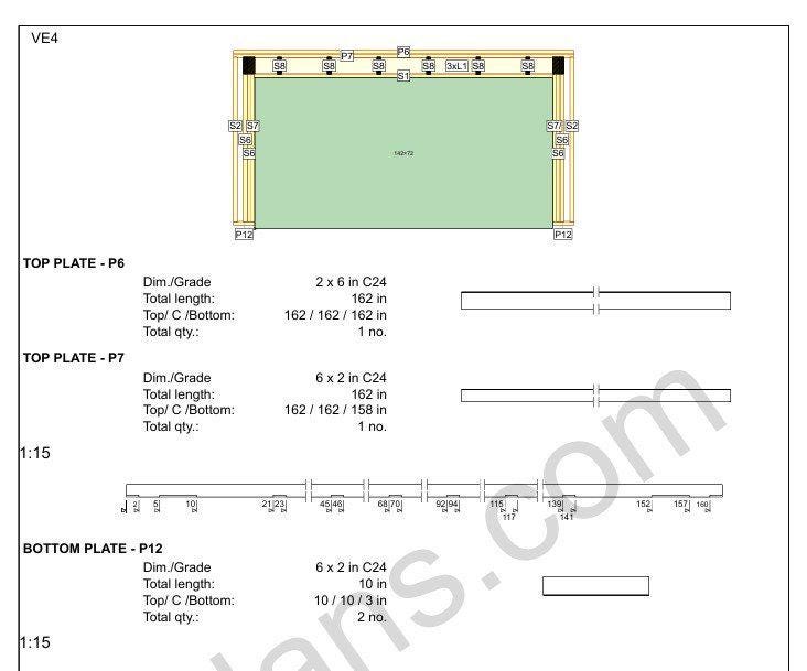 22' 4" x 14' 5" Garage Plans | Long Narrow Storage Building