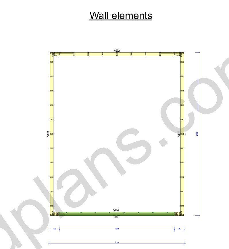 22' 4" x 18' 4" Garage Plans | Extended Vehicle Shelter Layout
