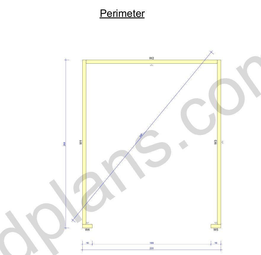 22' 4" x 18' 4" Garage Plans | Extended Vehicle Shelter Layout