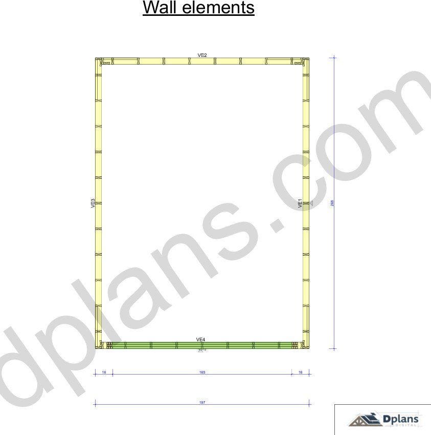 22' 4" x 16' 5" Timber Frame Garage Plans | DIY Building (PDF Plan)
