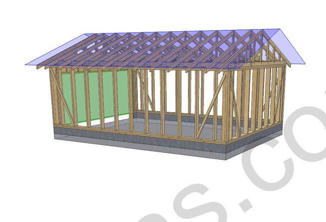 22' 4" x 16' 5" Timber Frame Garage Plans | DIY Building (PDF Plan)