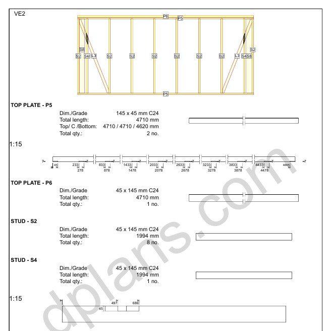 22' 4" x 16' 5" Timber Frame Garage Plans | DIY Building (PDF Plan)
