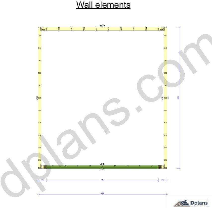 22' 4" x 20' 4" Garage Plans | Printable Garage Blueprint