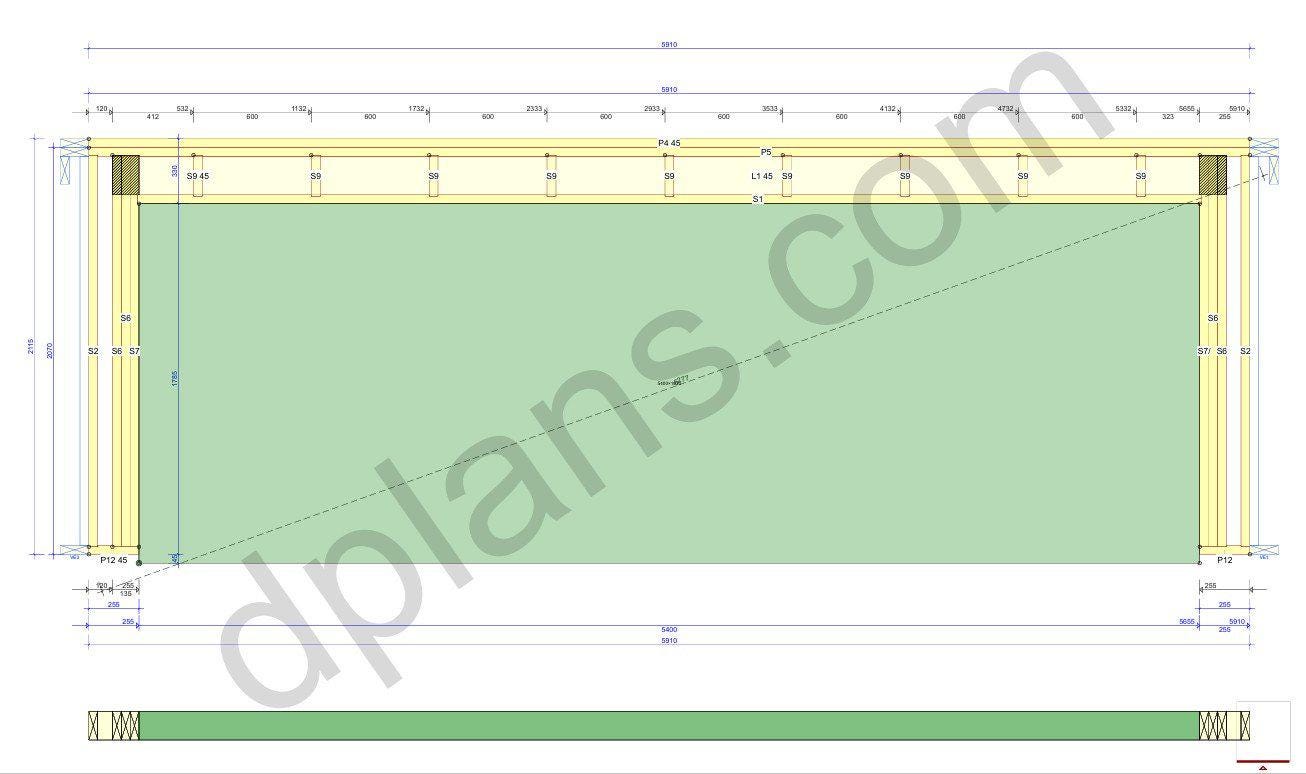 22' 4" x 20' 4" Garage Plans | Printable Garage Blueprint