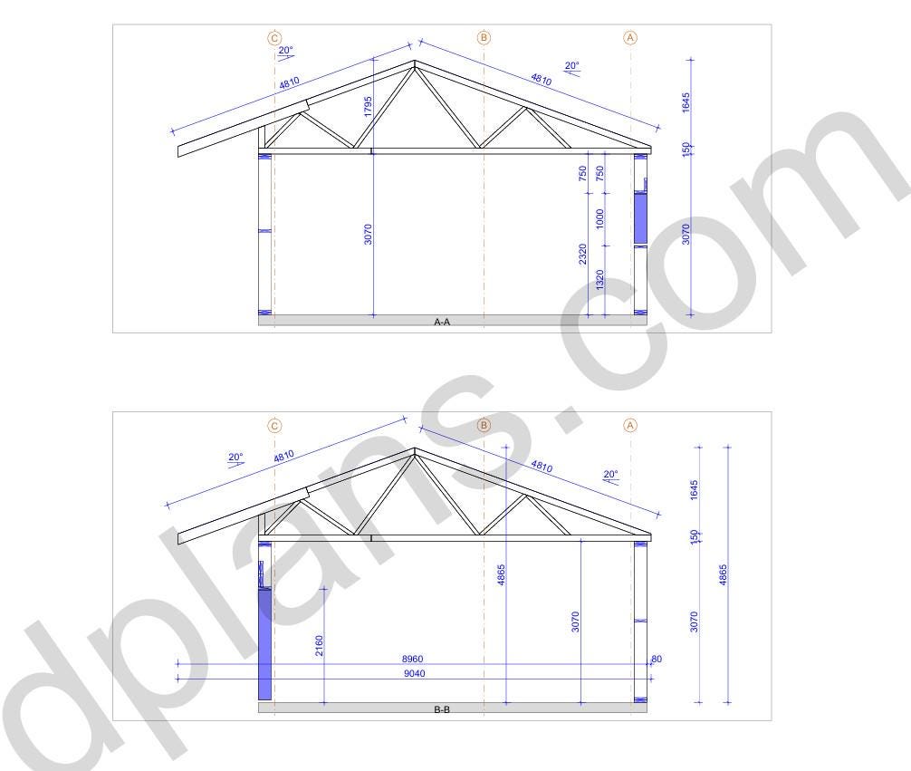 43' x 29' Baupläne für Wohnhaus mit Terrasse | Modernes Wohnhaus-Bauplan
